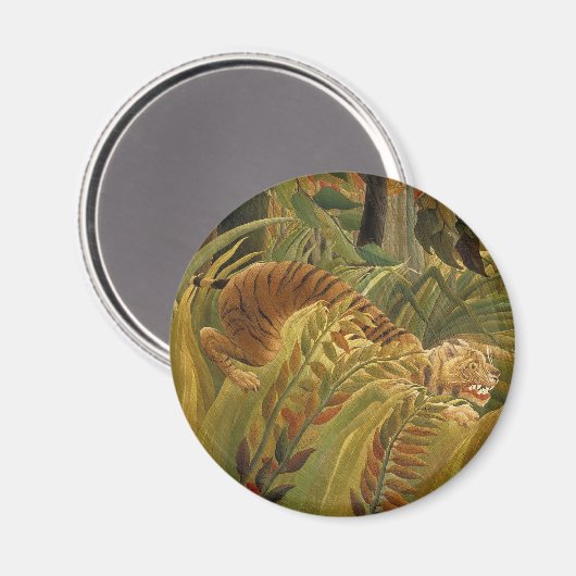 Roussequ Jungle Tropical Tiger Art Magnet (Vorderseite/Rückseite)