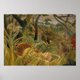 Roussequ Jungle Tropical Tiger Art Poster