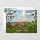 Roussillon, France, Beautiful Hill Town Postkarte (Vorne/Hinten)