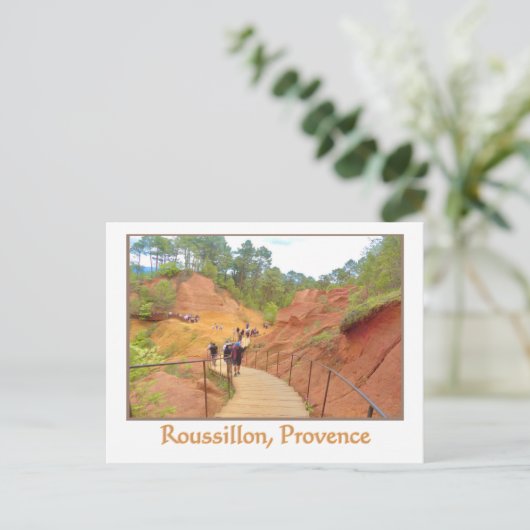 Roussillon, Provence, Ocker und Rose farbene Klipp Postkarte (Stehend Vorderseite)