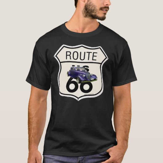 /Route66 Zeichen Ford 1934 T - Shirt (Vorderseite)