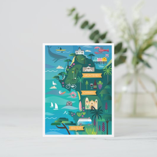 Route 1 Kalifornien Postkarte (Stehend Vorderseite)