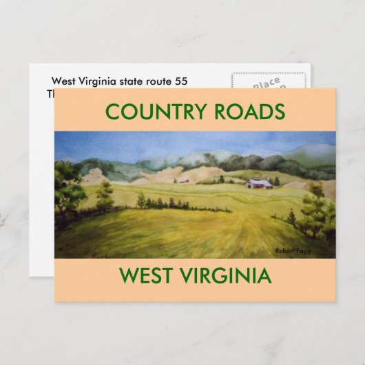Route 55, Landschaftliche Highway Postcard Postkarte (Vorne/Hinten)