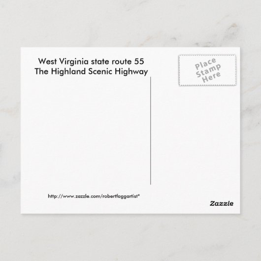 Route 55, Landschaftliche Highway Postcard Postkarte (Rückseite)