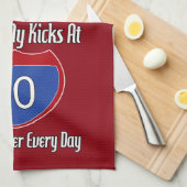 Route 60. Geburtstag Küchentuch (Viertel Falte)