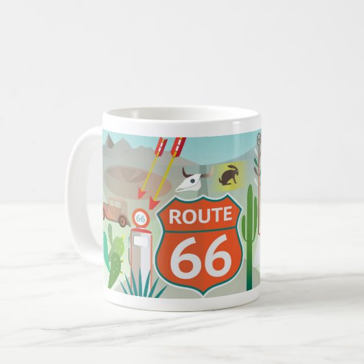 Route 66 11oz oder 15oz Tasse (Vorderseite Links)