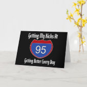 Route 66 95. Geburtstag Karte (Gelbe Blume)