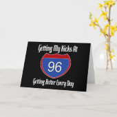 Route 66 96. Geburtstag Karte (Gelbe Blume)