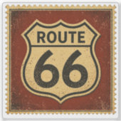 Route 66 abgenutzter Shield Garage Aufkleber Stil (Vorderseite)
