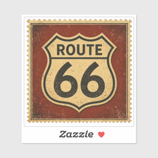 Route 66 abgenutzter Shield Garage Aufkleber Stil (Blatt)