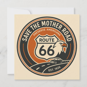 Route 66 Adler Road Abzeichen Karte