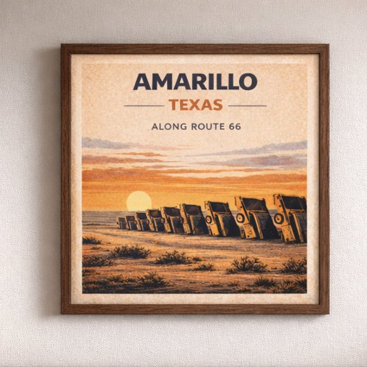 Route 66 Amarillo Texas Erbe Poster