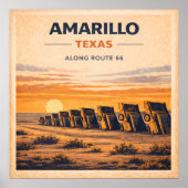 Route 66 Amarillo Texas Erbe Poster (Vorne)