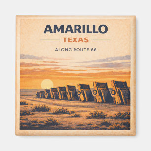 Route 66 Amarillo Texas Heritage Classic Sonnenunt Magnet