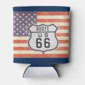 Route 66 Amerikanische Flagge Dosenkühler (Vorderseite)