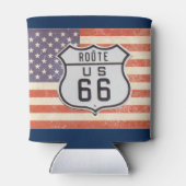 Route 66 Amerikanische Flagge Dosenkühler (Rückseite)