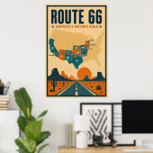 Route 66 Amerikas Mutterstraße Poster (Heimbüro)