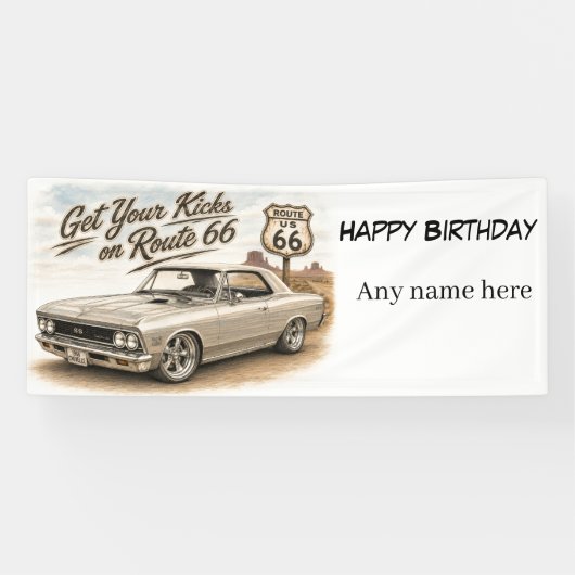Route 66 anpassbares Banner (Horizontal)