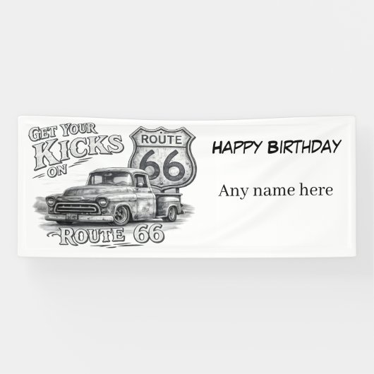 Route 66 anpassbares Banner (Horizontal)