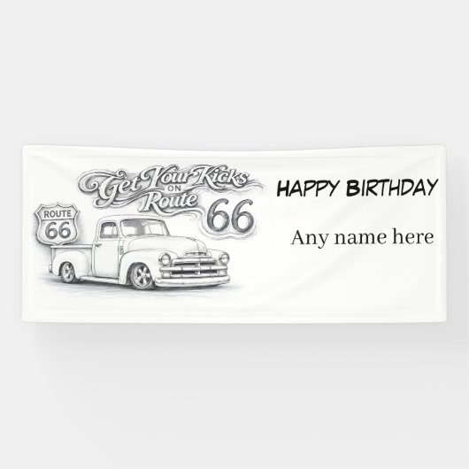 Route 66 anpassbares Banner (Horizontal)