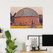 Route 66 Arcadia Round Barn Oil Malerei Poster (Heimbüro)