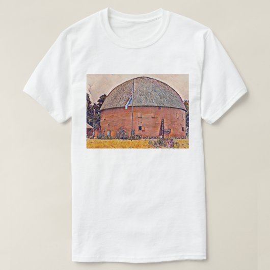 Route 66 Arcadia Round Barn Oil Malerei T-Shirt (Design vorne)