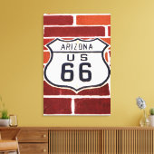 Route 66 auf Ziegel signieren Leinwanddruck (Insitu (Wohnzimmer))