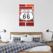 Route 66 auf Ziegel signieren Leinwanddruck (Insitu (Schlafzimmer))