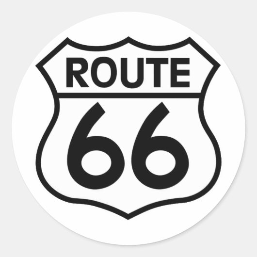 Route 66 Autobahn Unterkunft Bekleidung & Geschenk Runder Aufkleber (Vorderseite)