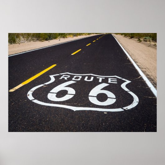 Route 66 Autobahnmarkierung, Arizona Poster (Vorne)