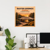 Route 66 Baxter Springs Rainbow Bridge Poster (Heimbüro)