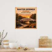 Route 66 Baxter Springs Rainbow Bridge Poster (Küche)