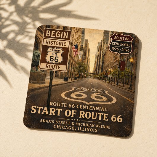 Route 66 Begin Chicago Roadtrip Aufkleber