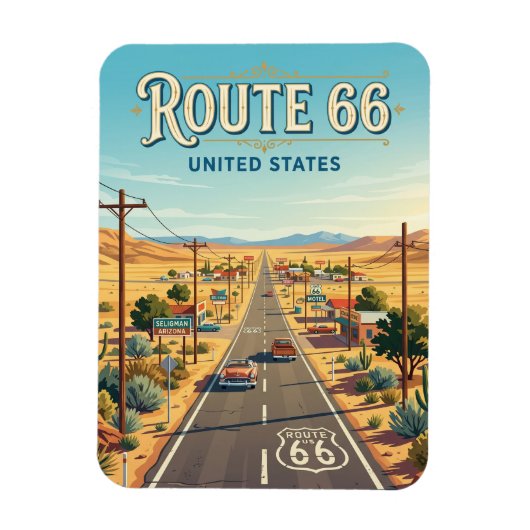 Route 66 bei Seligman Arizona Magnet (Vertikal)
