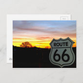 Route 66 bei Sonnenuntergang Postkarte (Vorne/Hinten)