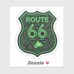 Route 66 Biker Aufkleber — Historische amerikanisc