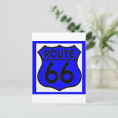 Route 66 Blue Customize es! Postkarte (Stehend Vorderseite)