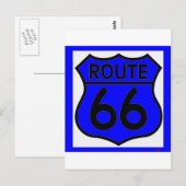 Route 66 Blue Customize es! Postkarte (Vorne/Hinten)