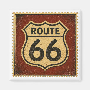 Route 66 Bold Shield Vintage Garage Erinnerungsstü Magnet