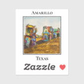 Route 66, Cadillac Ranch, Amarillo Texas Aufkleber (Blatt)