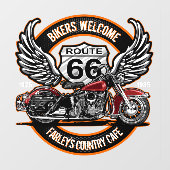 Route 66 Café Garage Gas Station Biker individuali Fensteraufkleber (Blatt)