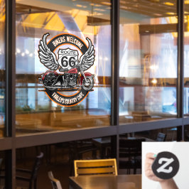 Route 66 Café Garage Gas Station Biker individuali Fensteraufkleber
