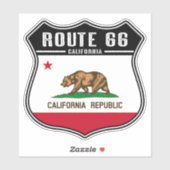 Route 66 California Custom-Cut Vinyl Sticker (Blatt)