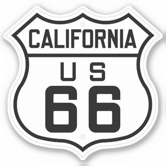 Route 66 California Travel Sign Aufkleber (Vorderseite)