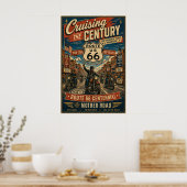 Route 66 Centennial Biker Main Street Poster (Küche)