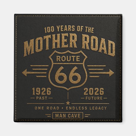 Route 66 Centennial Black Gold Legacy Magnet (Vorne)