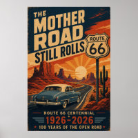 Route 66 Centennial Blue Klassiker Auto Wüstenstra