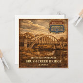 Route 66 Centennial Brush Creek Bridge Karte (Vorderseite/Rückseite Beispiel)