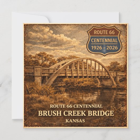 Route 66 Centennial Brush Creek Bridge Karte (Vorderseite)