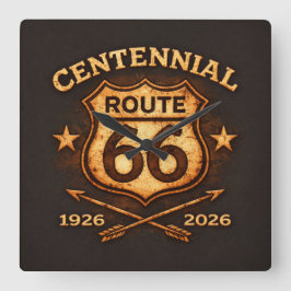 Route 66 Centennial Büroschmuck Quadratische Wanduhr